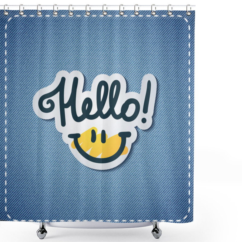 Personality  Hello Lettering Shower Curtains