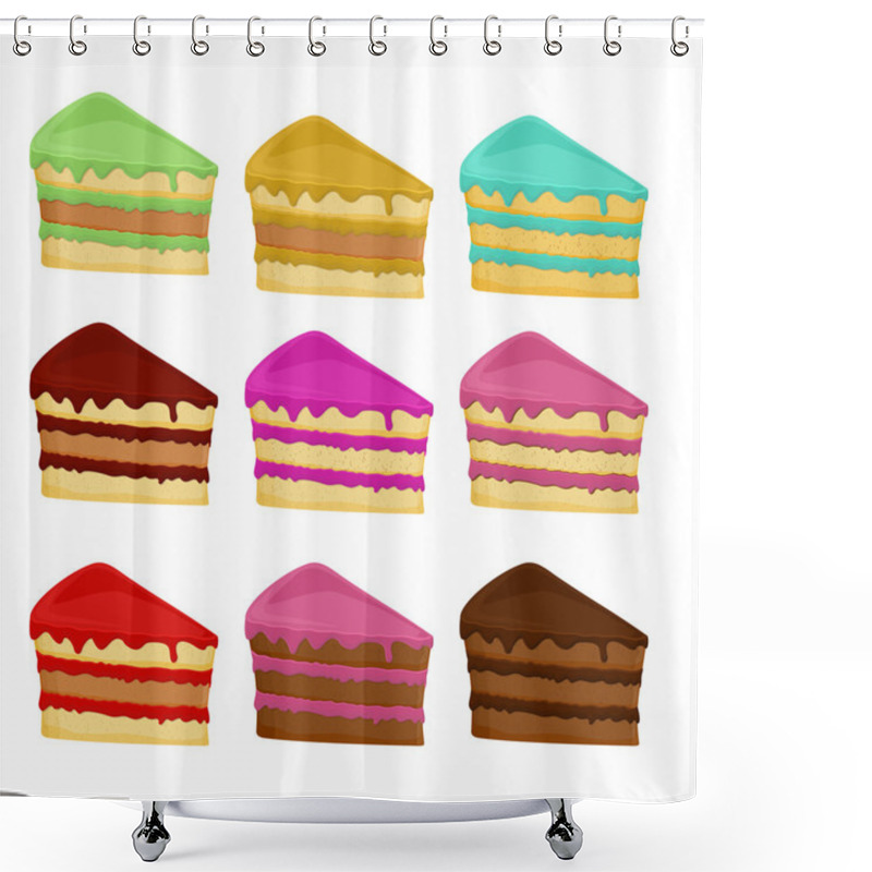 Personality  Cartoon Set  Cake Slices Shower Curtains