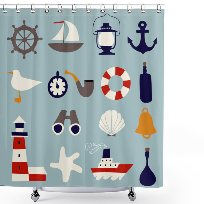 Personality  Cute Nautical  Set Shower Curtains