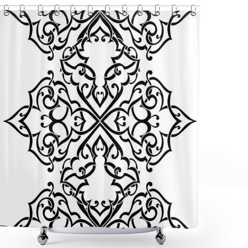 Personality  Seamless Monochrome Ornate Pattern Shower Curtains