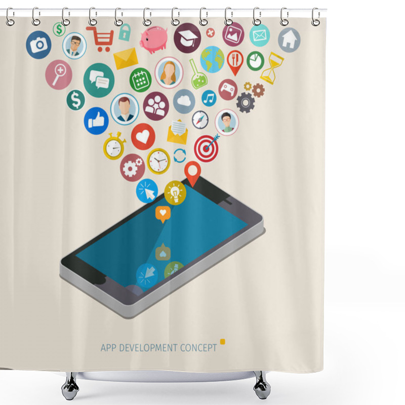 Personality  Mobile App Development Concept Shower Curtains