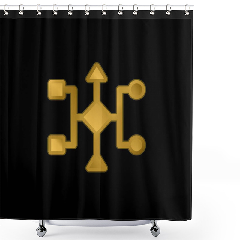 Personality  Algorithm Gold Plated Metalic Icon Or Logo Vector Shower Curtains