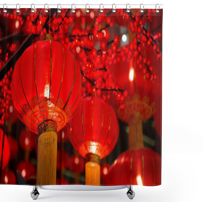 Personality  Chinese Lanterns Shower Curtains