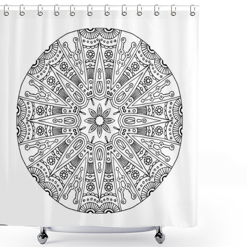 Personality  Aztec Frog Mandala Shower Curtains