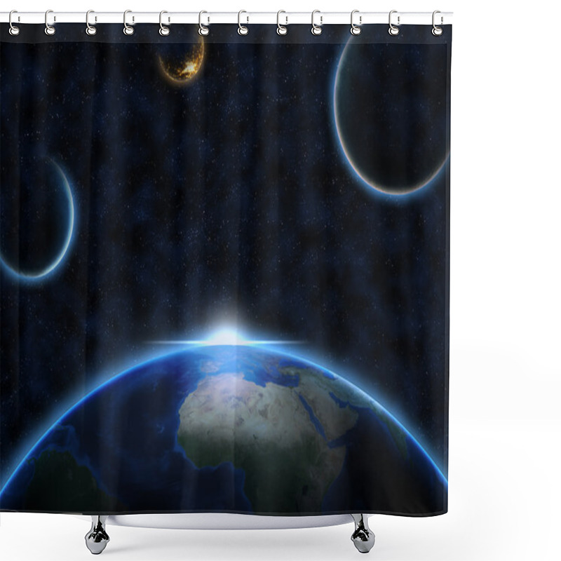 Personality  Planet Earth In Space Shower Curtains