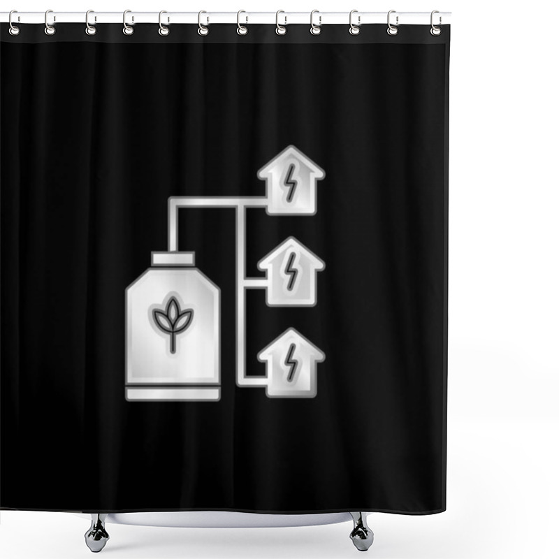 Personality  Bio Energy Silver Plated Metallic Icon Shower Curtains