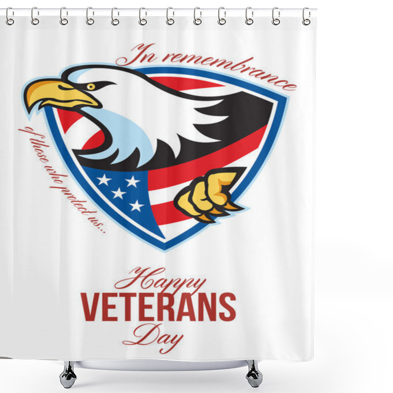 Personality  Happy Veterans Day American Eagle Greeting Card Shower Curtains