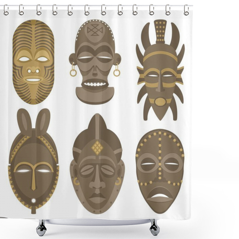 Personality  AFRICAN MASKS Shower Curtains