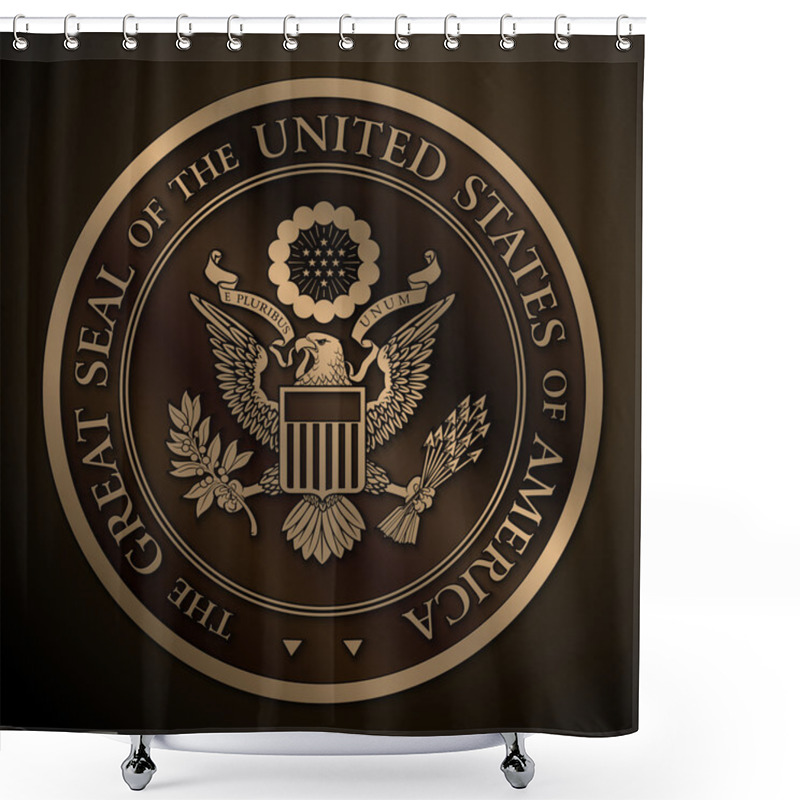 Personality  The Great Seal Of The US Gold Shower Curtains