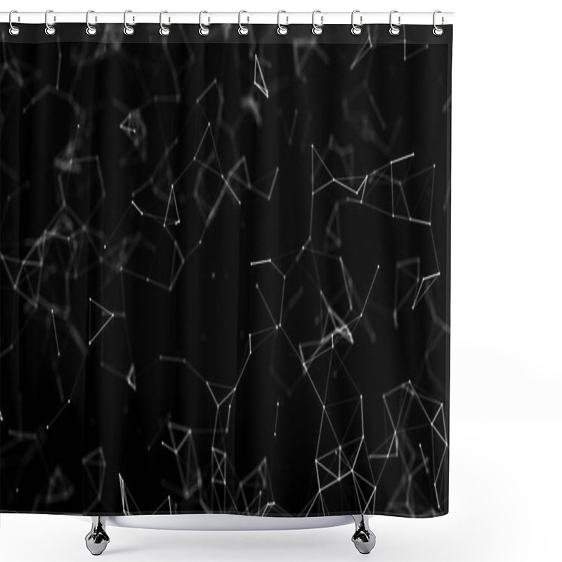 Personality  Big Data Visualization. Science Background. Big Data Complex With Compounds. Lines Plexus Shower Curtains