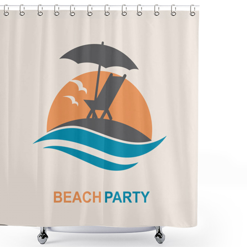 Personality  Emblem Of Summer Vacation Shower Curtains