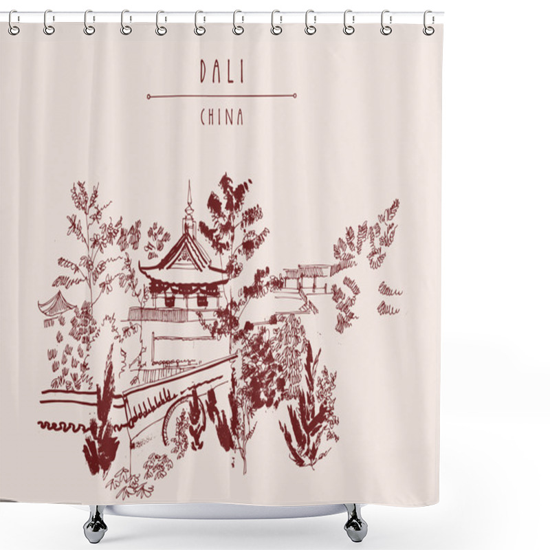 Personality  Chinese Temple In Dali, Yunnan Province, Shower Curtains