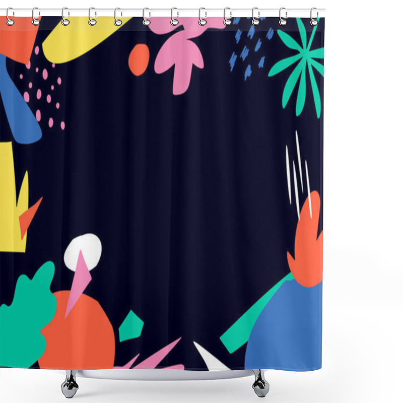 Personality  Free Vector Trendy Hand Drawn Minimal Background And Abstract Shapes Wallpaper Shower Curtains