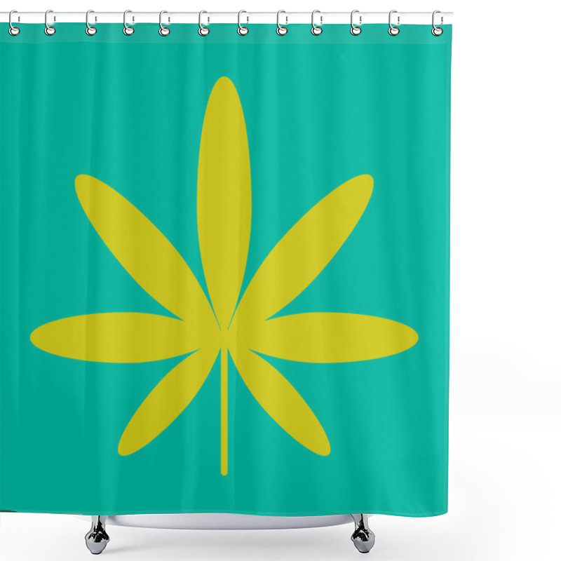 Personality  Cannabis Green Leaf  Shower Curtains