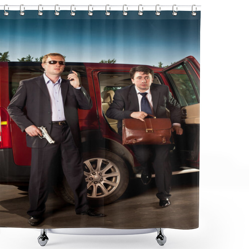 Personality  Bodyguard And Its Boss Shower Curtains