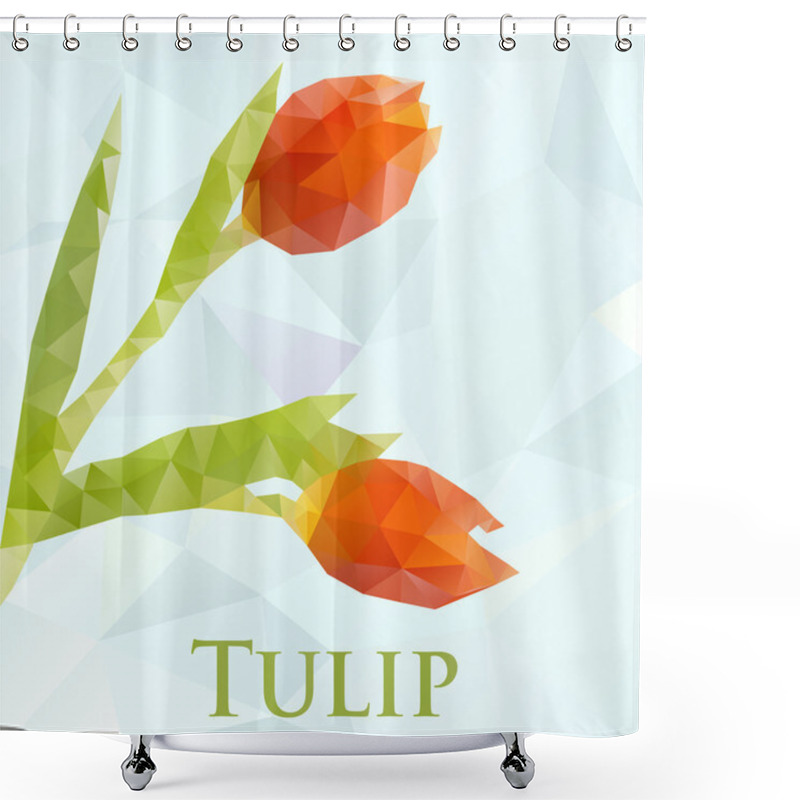 Personality  Vector Tulip. Abstract Flowers Geometric. Polygonal Design Eps10. Shower Curtains