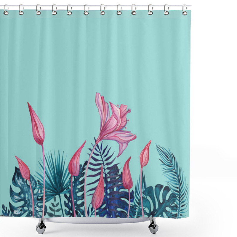 Personality  Hand Drawn Abstract Flowers Shower Curtains