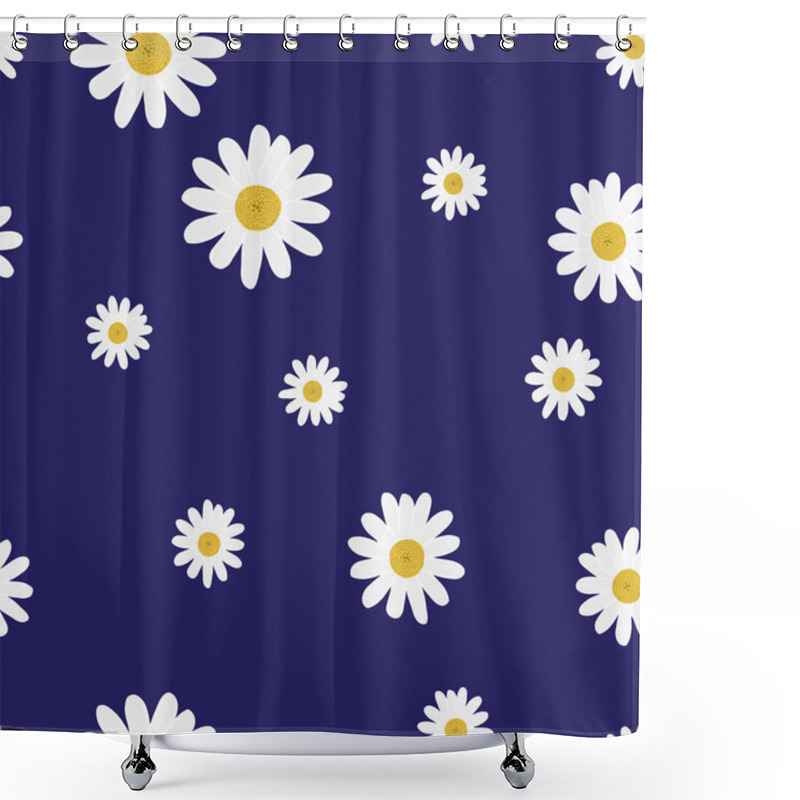 Personality  Seamless Repeating Background Of Daisies Shower Curtains