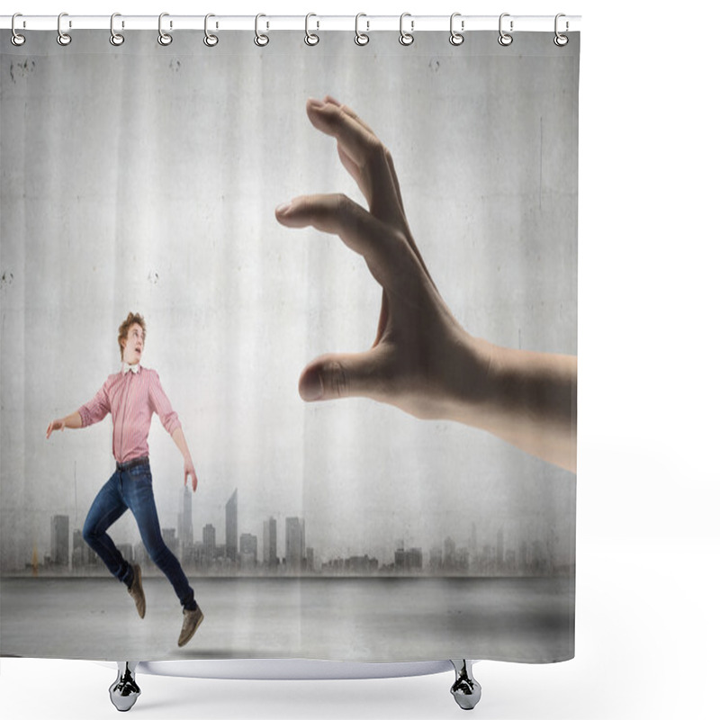 Personality  Man Running From Hand Shower Curtains