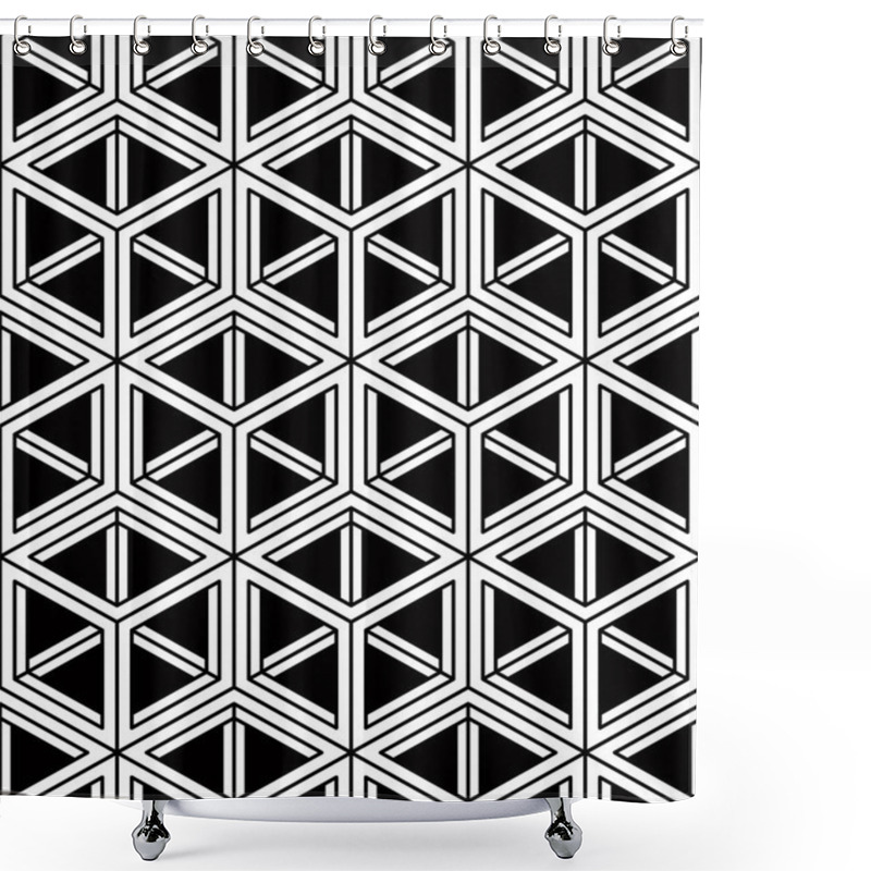 Personality  Monochrome Abstract Geometric Seamless Pattern Shower Curtains