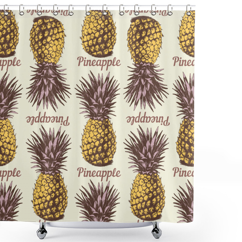 Personality  Hand Drawn Pineapples Shower Curtains