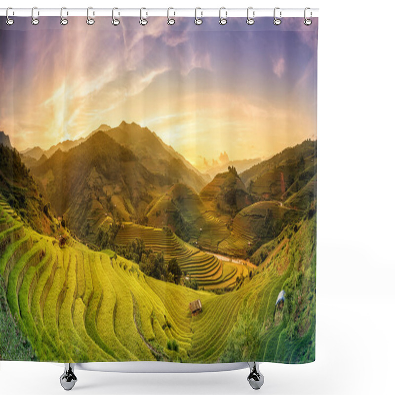 Personality  Rice Fields On Terraced In Sunset At Mu Chang Chai, Yen Bai, Vie Shower Curtains