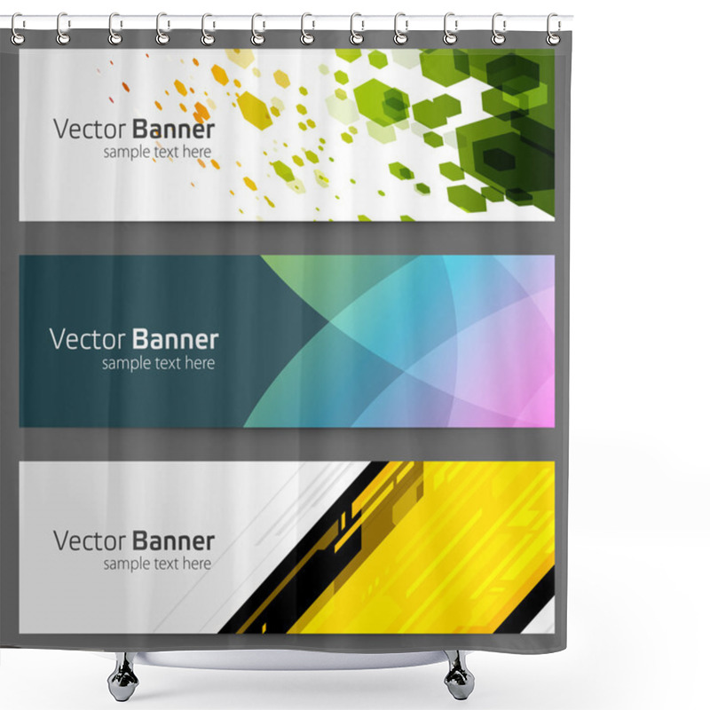 Personality  Abstract Trendy Vector Banner Or Header Set Eps 10 Shower Curtains