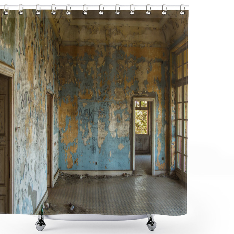 Personality  Abandoned House The Dictator Mussolini In Greece Rhodes Shower Curtains