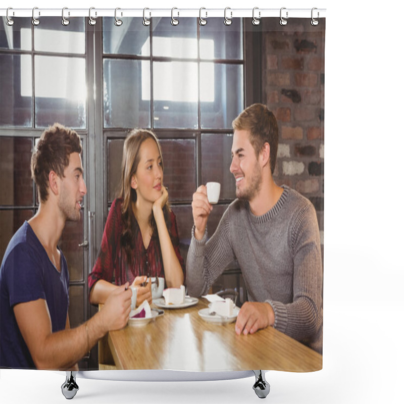 Personality  Smiling Friends Talking Shower Curtains