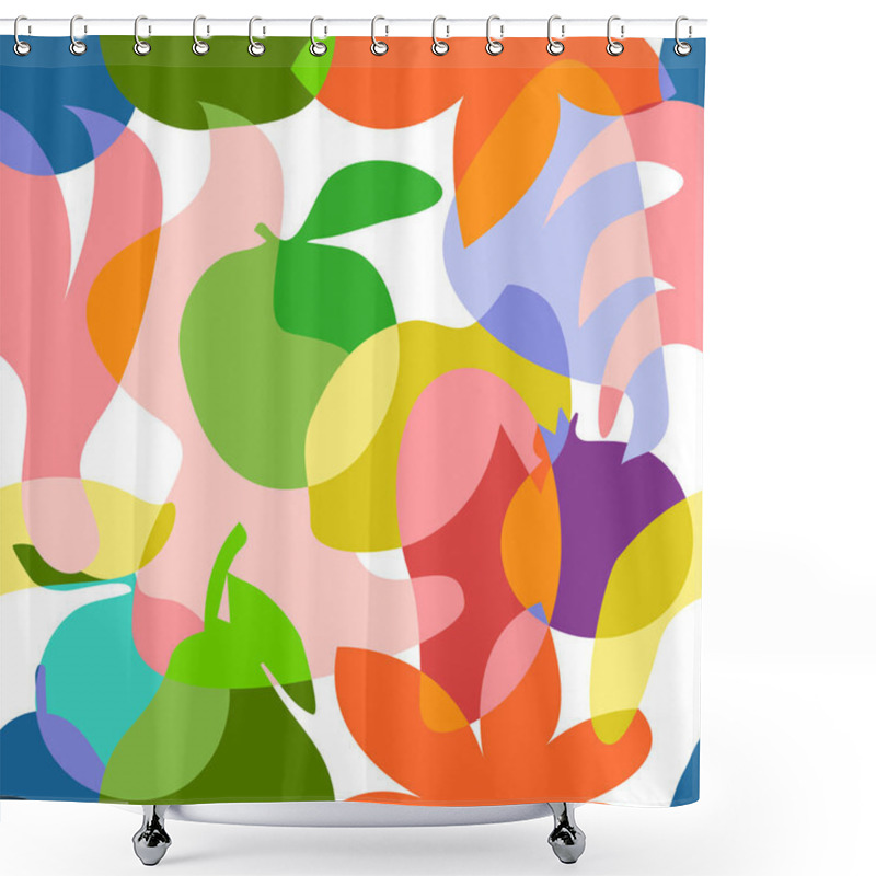 Personality  Seamless Pattern With Abstract Overlapping Shapes. Shower Curtains