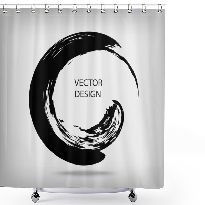 Personality  Hand Drawn Circle Shape.  Shower Curtains