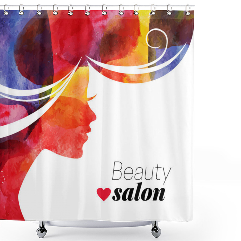 Personality  Waterсolor Beautiful Girl. Shower Curtains