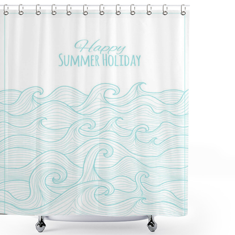 Personality  Abstract Sea Background For Your Design. Vector Illustration Shower Curtains