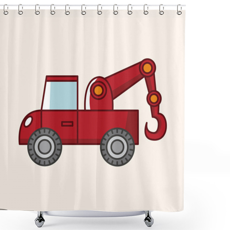 Personality  Transportation Tow Truck Theme Elements Shower Curtains