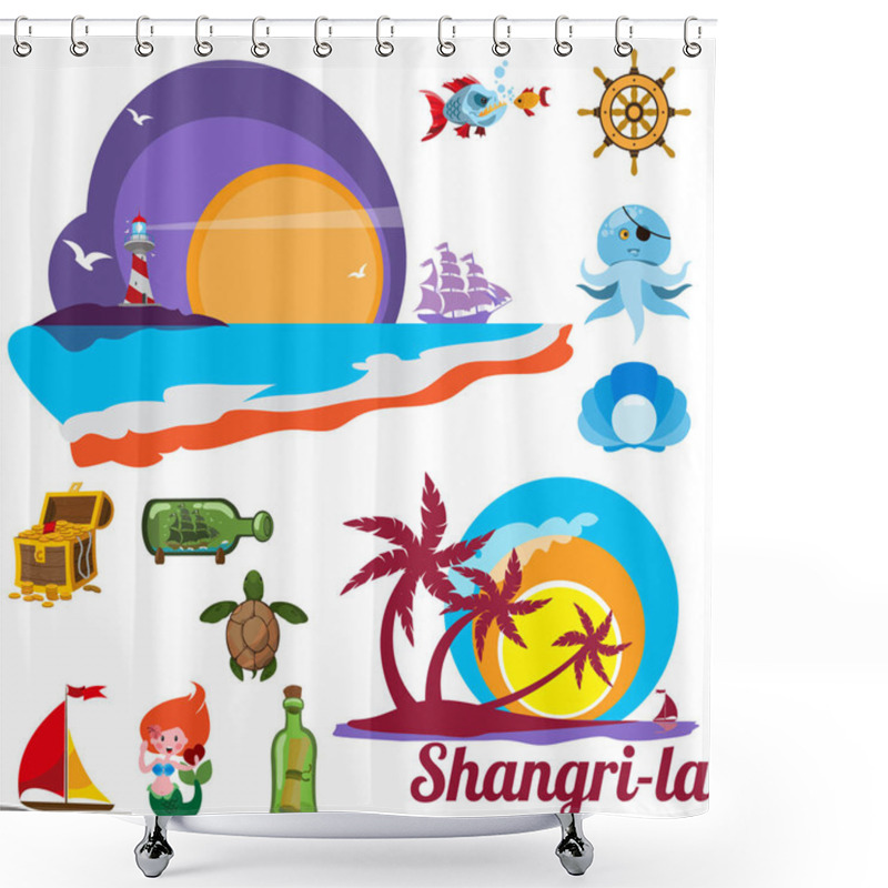 Personality  Marine Issues Shangri La Shower Curtains