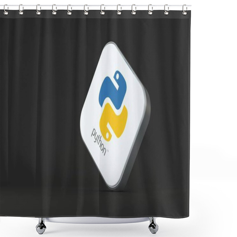 Personality  Python Is A High-level Programming Language. Visual Design, Social Media Images. 3D Rendering Shower Curtains