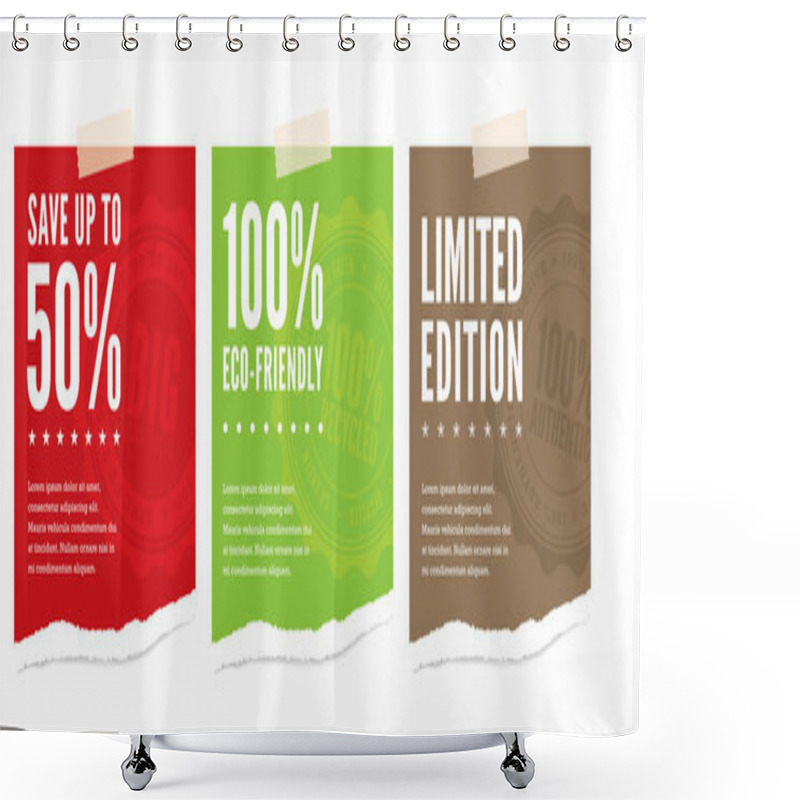 Personality  Torn Paper - Retail Shower Curtains