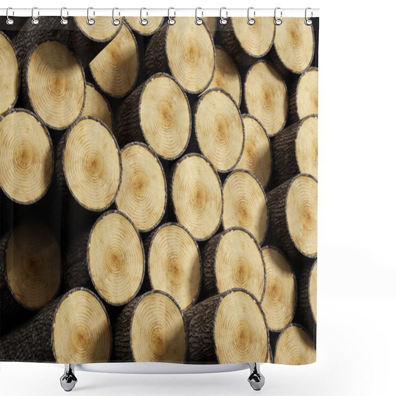 Personality  Wood Log Stack Shower Curtains