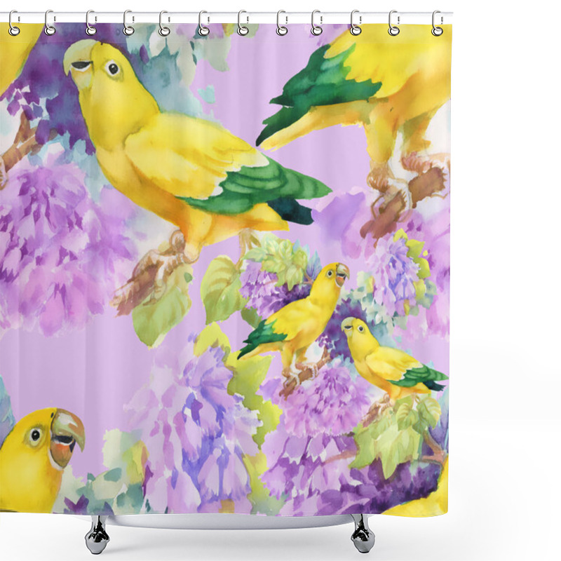 Personality  Exotic Parrots Birds Background Shower Curtains