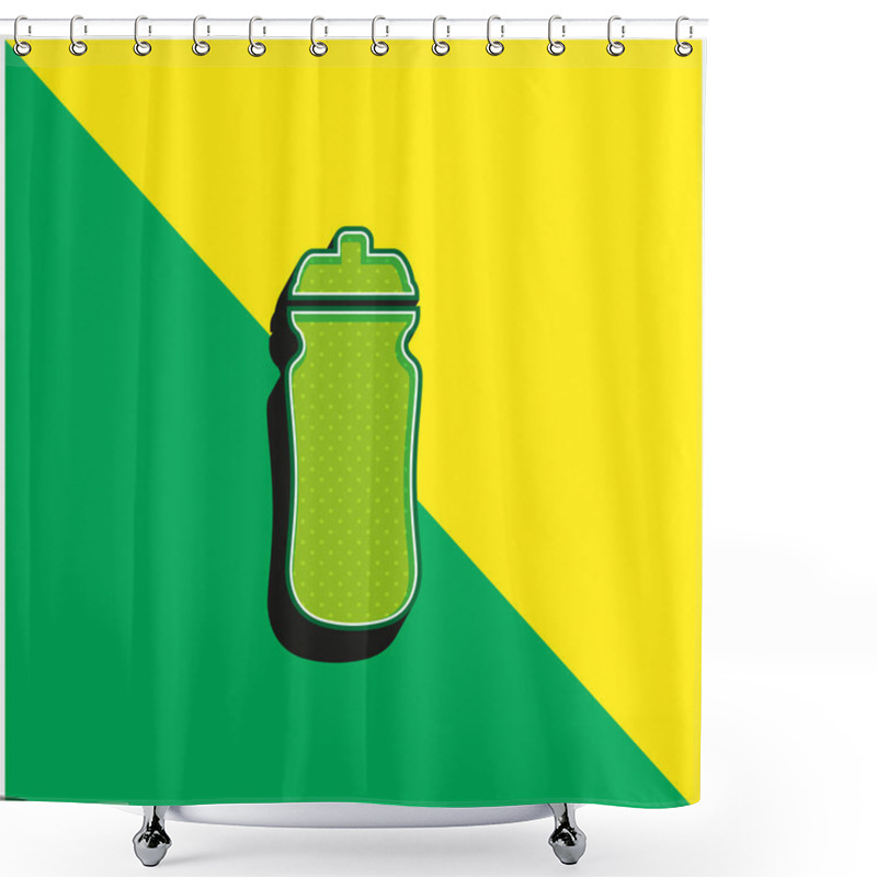 Personality  Bottle Of Water Green And Yellow Modern 3d Vector Icon Logo Shower Curtains