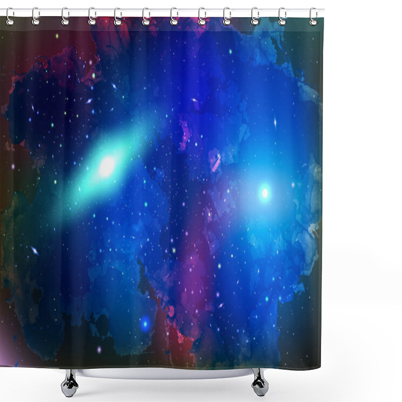 Personality  Futuristic Space Background Shower Curtains