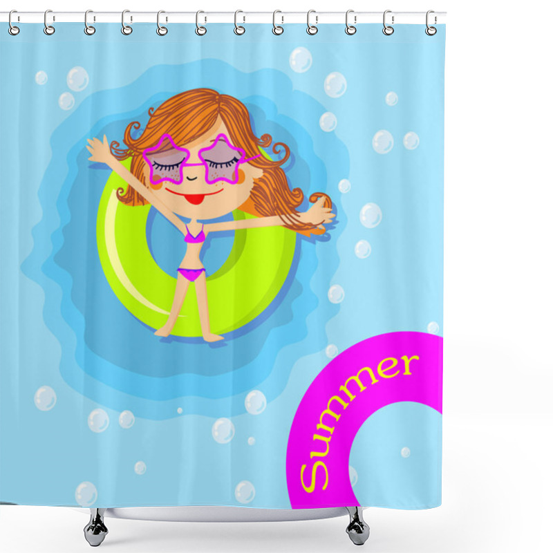 Personality  Summer Holidays Greeting Card Shower Curtains