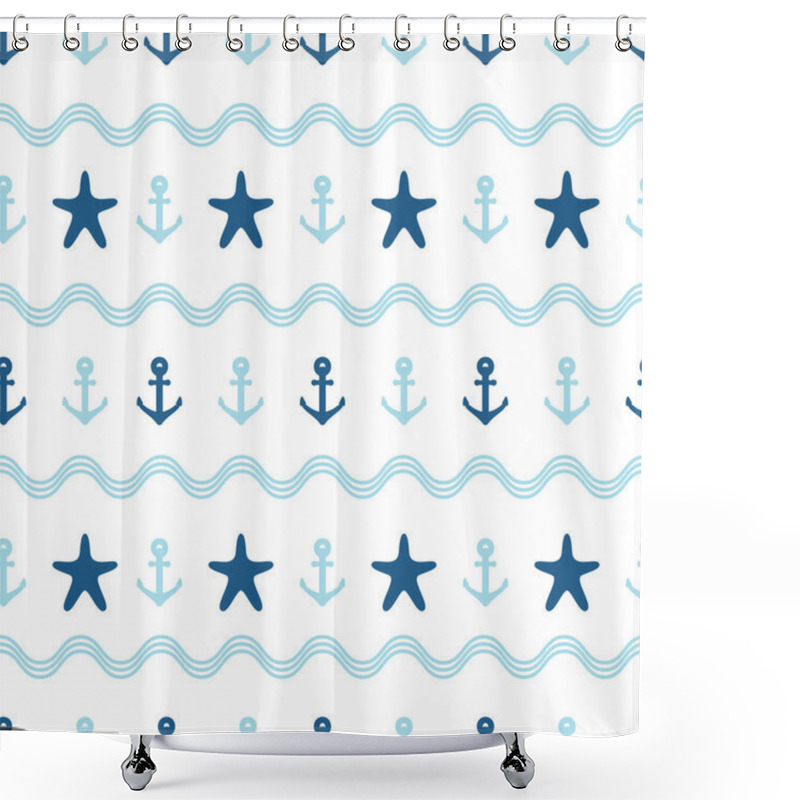 Personality  Nautical Seamless Pattern. Shower Curtains