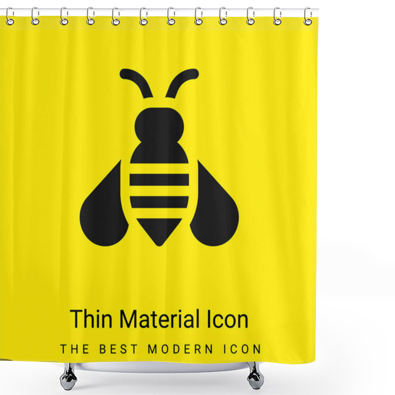 Personality  Bee Minimal Bright Yellow Material Icon Shower Curtains