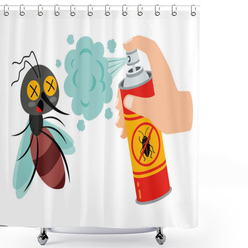 Personality  Bug Repellent Spray Can Spaying On Mosquito Shower Curtains