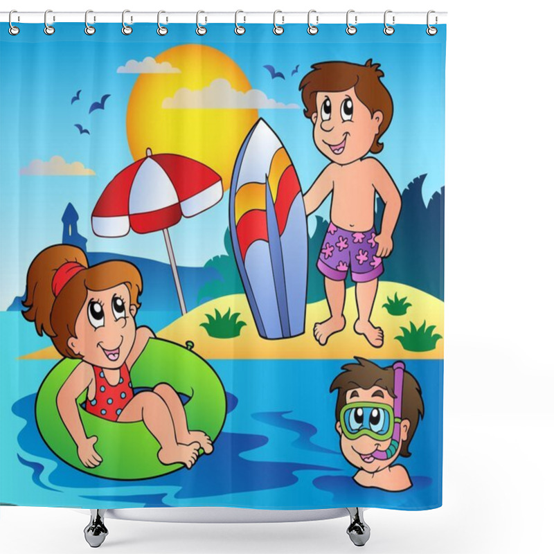 Personality  Summer Theme Image 1 Shower Curtains