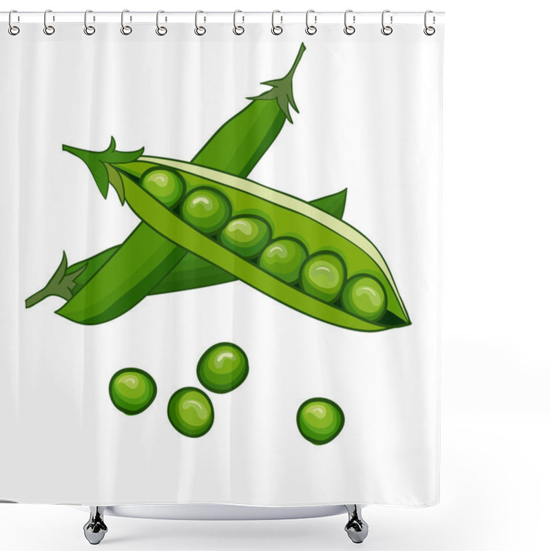 Personality  Peas Vector On White Shower Curtains