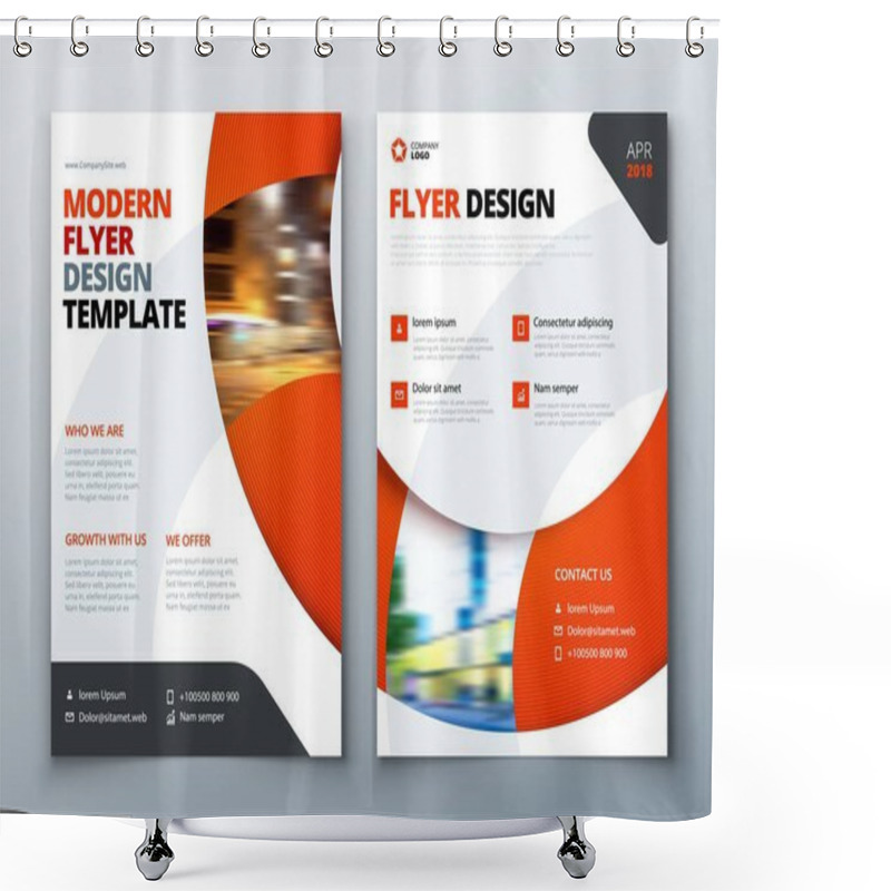 Personality  Flyer Template Layout Design. Shower Curtains