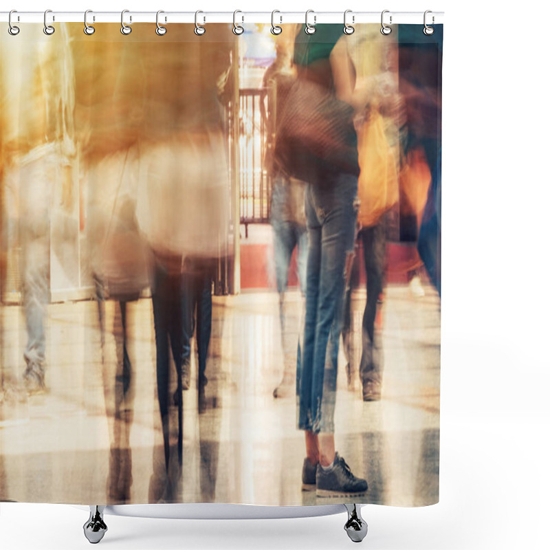 Personality  Motion Blur People Crowd Shower Curtains