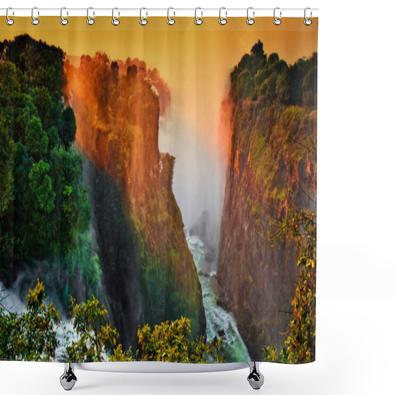 Personality  Early Morning Lights At The Victoria Falls At The Border Of Zimbabwe And Zambia Shower Curtains